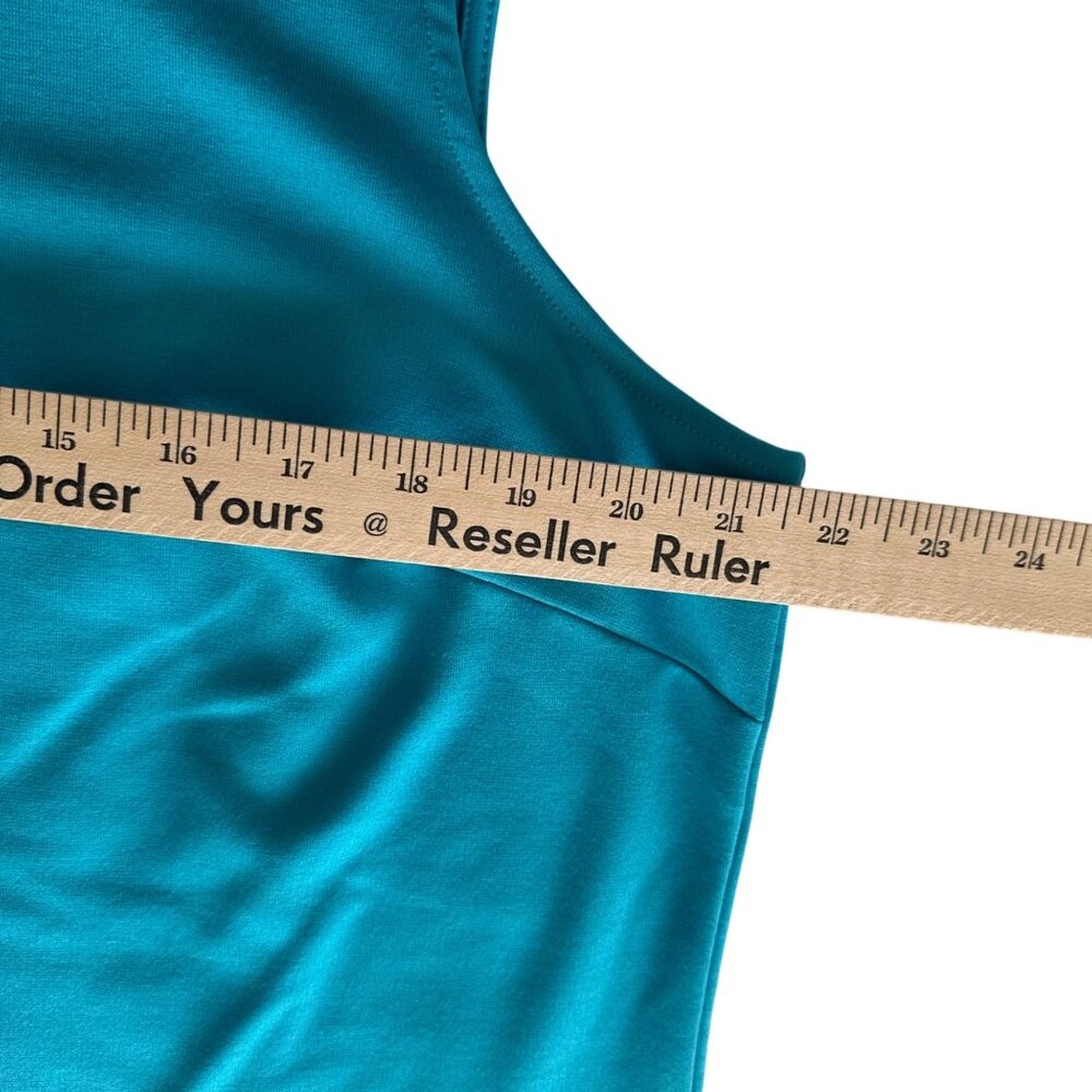 Lands End Womens Sleeveless Turquoise Ruffle Hem Dress SZ 18 Beach Resort - Picture 9 of 11
